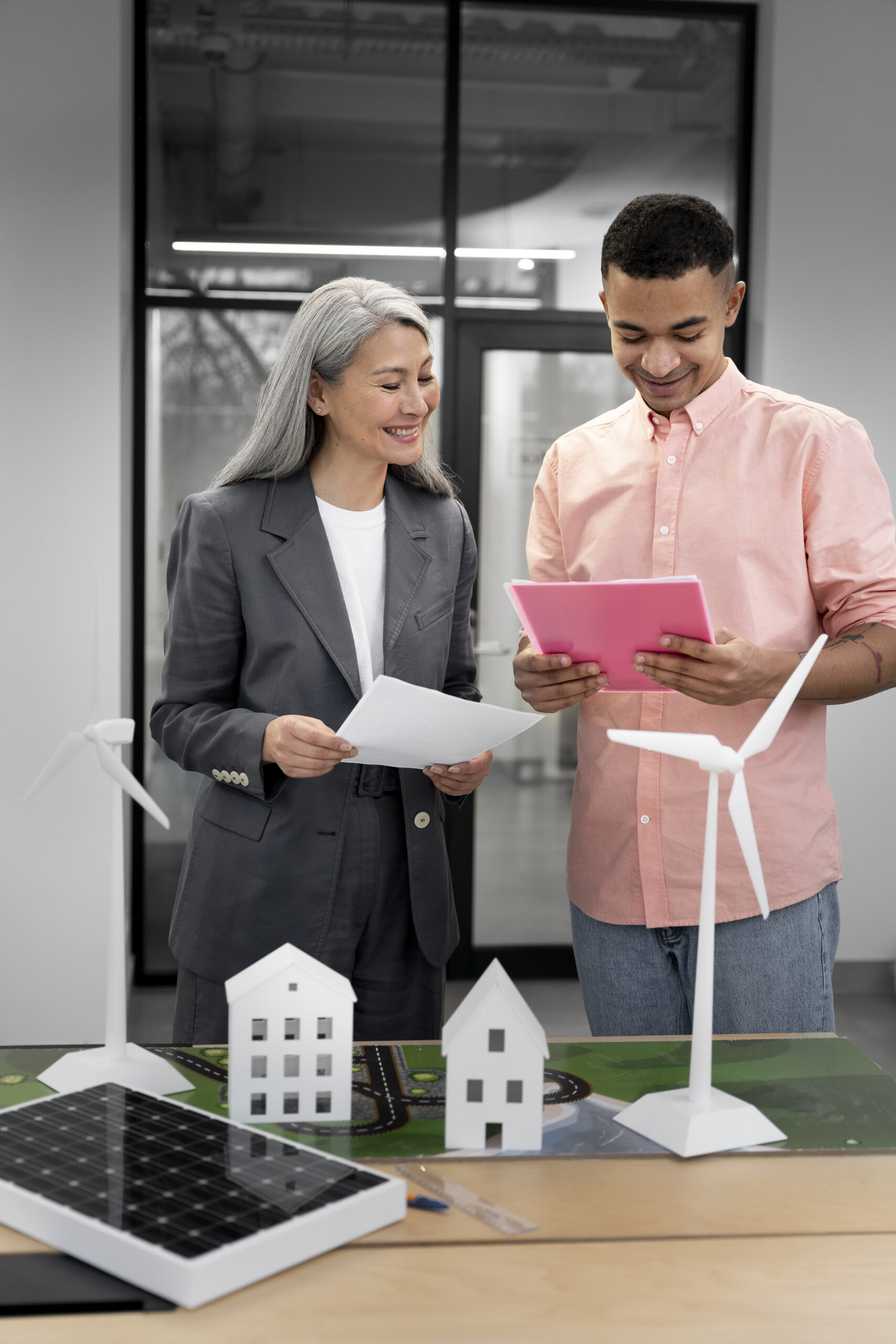 Home business person planning alternative energies